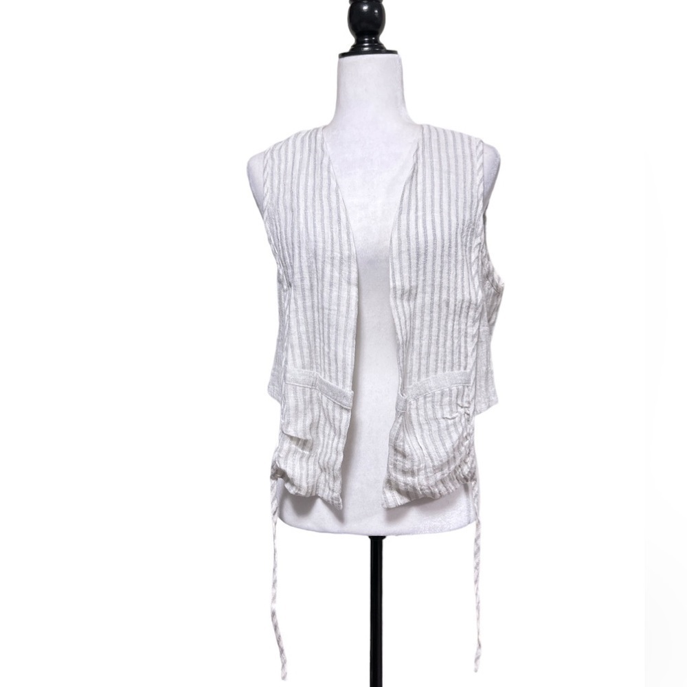 Animale Stripe Down Linen Blend Vest